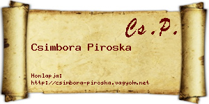 Csimbora Piroska névjegykártya
