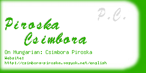 piroska csimbora business card